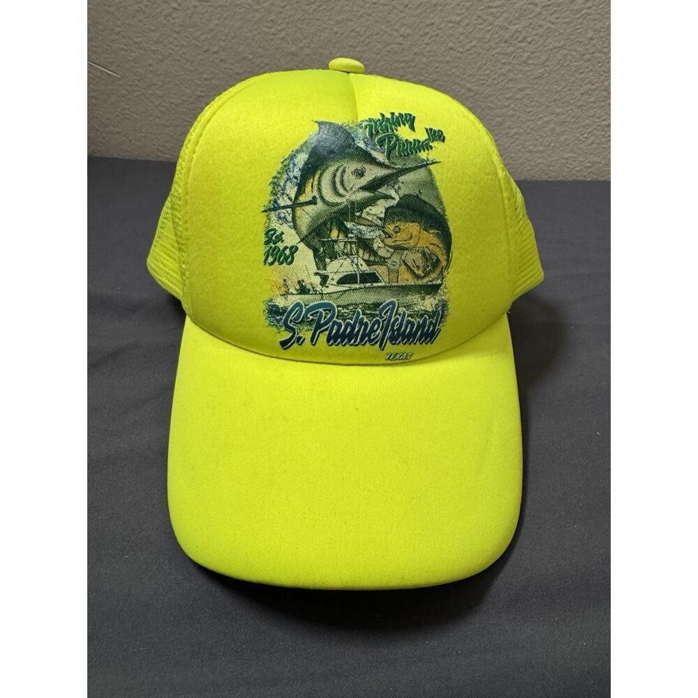 Copied - Neon Yellow Vintage South Padre Island Fishing Trucker Hat